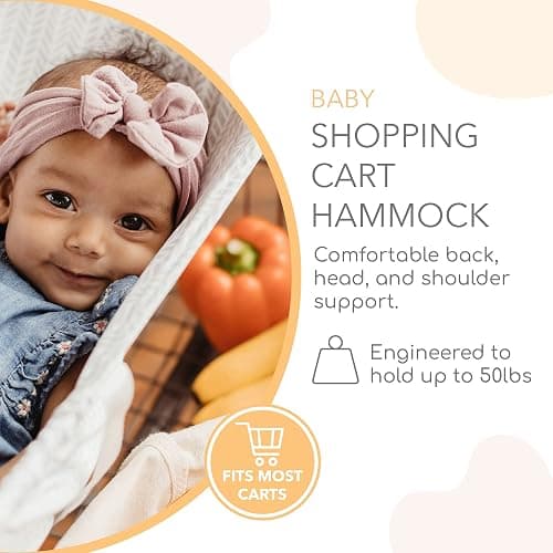 Binxy Baby Shopping Cart Hammock – Infant Seat for Grocery Carts – Holds Car Seats Securely – Compatible with Select 4-Seater Wagons (20–24” Wide) – Supports Up to 50 lbs – Little Arrow thumbnail 5