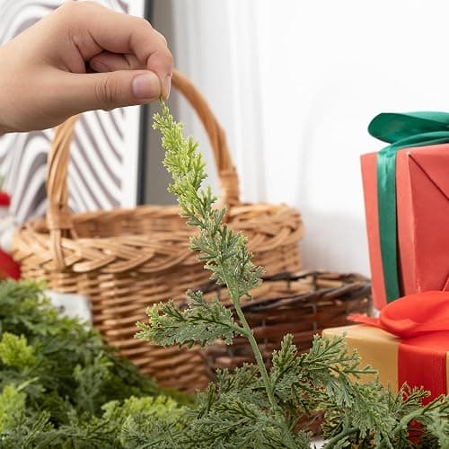 6 FT Real Touch Christmas Garland for Holiday Indoor Outdoor Decor,Cedar Garland,Cypress Garlands,Real Touch Pine Garlands,Thick and Lush for Home Dining Table Mantel Porch Christmas Decor. ﻿ thumbnail 4