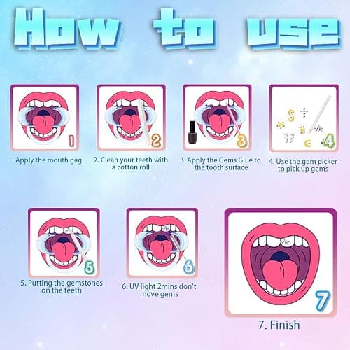 Generic Tooth Gems Fashionable DIY Teeth Jewelry with Shiny Crystals, Tooth Gems Decoration Starter Kit, gold and silver thumbnail 4