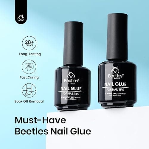 Beetles Gel Polish 9 in 1 Gel Nail Glue for Clear Acrylic Nail Tips | 2Pcs 15ml Long Lasting Nail Gel Kit for False Nails Tips, Base Blooming Nail Gel, U V Light Required, Gift for Women thumbnail 2