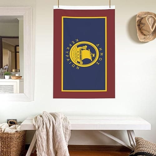 Easdey Flag Of Corfu Flags For Outside 2x3ft Polyester Outdoor Decor Flag Patio Camping Banner Garden Party Flag With 2 Brass Grommets, Black thumbnail 5