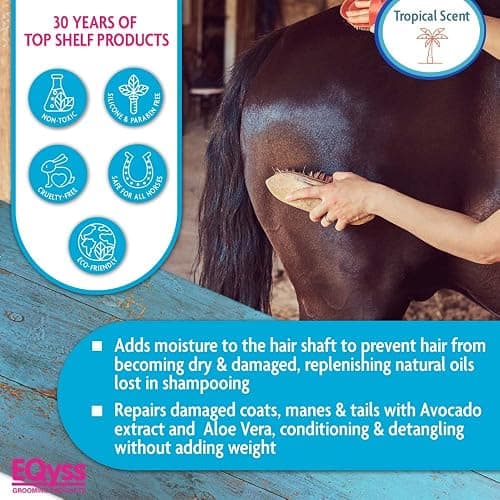 EQyss Avocado Mist Equine Coat Conditioning Spray - Horse Detangler, Reduces Breakage, Enhances Shine, Repels Dust & Dirt, Anti-Static (32 oz) thumbnail 4