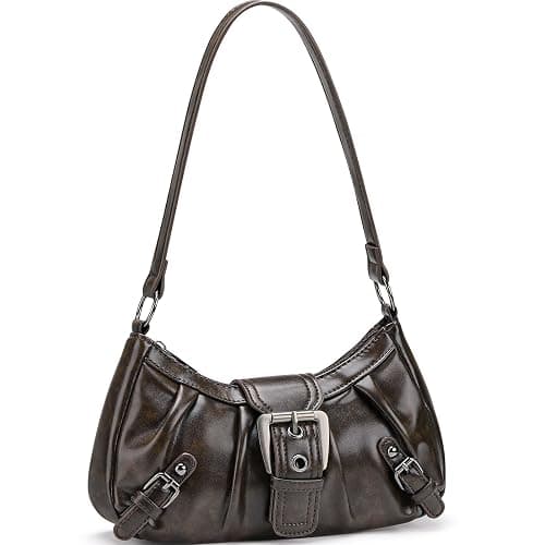 WantGor Women's Shoulder Bag, Clutch Tote Bags Top Handle Purse Zipper Handbag Buckle Punk Purses Trendy Underarm Bag - Image 1