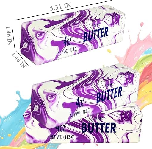 Butter Squishy, Squishy Butter, Squeeze Toys, Realistic Butter Stick Soft Squeeze Toys (Butter-2PCS) thumbnail 3