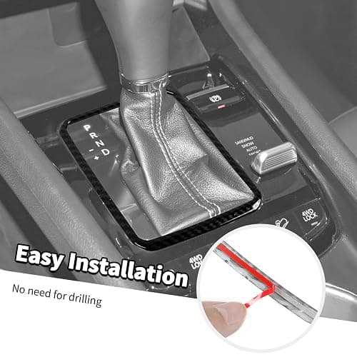 Jimen Fit for Jeep Compass 2021-2024, Center Console Gear Shift Cover Trim Frame (Carbon Fiber) thumbnail 6