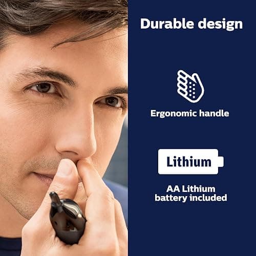 Norelco Philips Nose Trimmer 5000 for Nose, Ears, Eyebrows Trimming Kit, NT5600/62 thumbnail 5