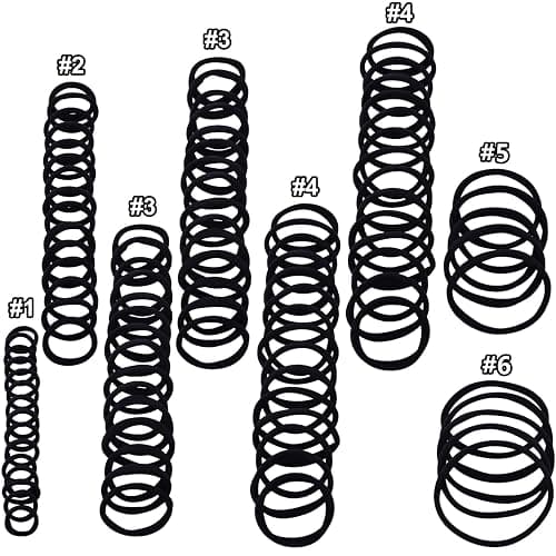 WKJHO 100PCS Various Sizes Black Hair Ties for Women,Elastics Hair Ties No Damage Ponytail Holder for Thick/Thin Hair Accessories,Soft Cotton Cloth Seamless Hair Bands thumbnail 7