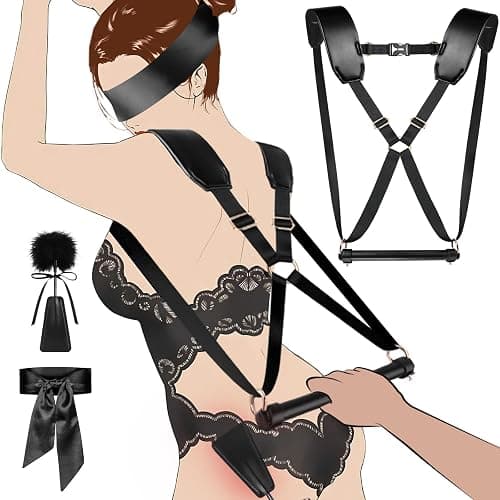 Sex Bondage BDSM Kit Couples Sex Toys, TAJIAWEY Adjustable Lover's Doggy Style Strap Sex Harness Restraint Device, BDSM Restraints Set for SM Game Play Sex Things for Couples Kinky - Image 1