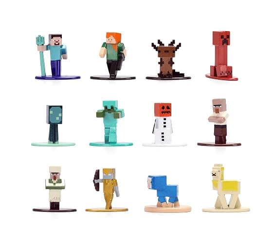Jada Minecraft Nano Metalfigs Series 17 – Die-Cast Figure 12-Pack – Includes Steve, Alex, Diamond Armor Zombie & More Toys thumbnail 4