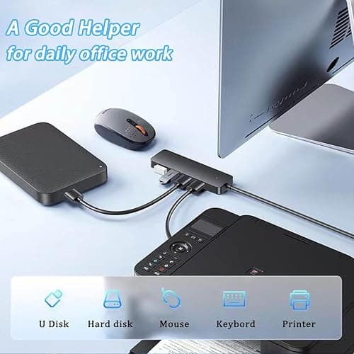USB 3.0 Hub, VIENON 4-Port USB Hub USB Splitter USB Expander for Laptop, Xbox, Flash Drive, HDD, Console, Printer, Camera,Keyborad, Mouse(Not for Charging) thumbnail 5