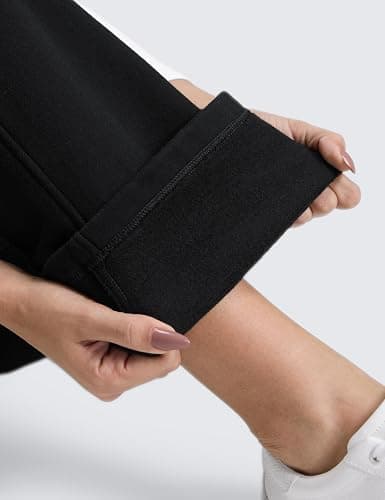 CRZ YOGA Cotton Fleece Lined Sweatpants Women 28"/30"/32" - Straight Leg Casual Lounge Pants with Pockets Winter Warm thumbnail 5