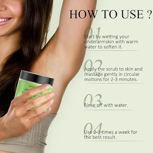 Underarm Detox Scrub, Armpit Detox Green Tea, Mint and Tea Tree Body Deodorant, Natural Dark Armpit Remover for Odors Eliminating and Exfoliating, also for Whole Body & Sensitive Skin, Unisex 8.11 Oz thumbnail 7