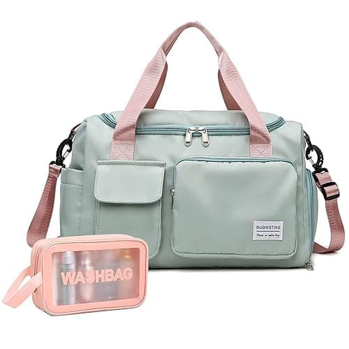Small Gym Bag for Women, Travel Duffle Bag Carry On Weekender Bag with Shoe Compartment - Image 1