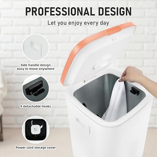 EYDMTE Towel Warmer for Bathroom, 23L Large Capacity, Creamy Orange | Towel Heater with LED Display, 3 Heating Modes, 20/40/60 Min, Auto Shut Off, Child Lock, Fits 2 Oversized Towels for Family thumbnail 6