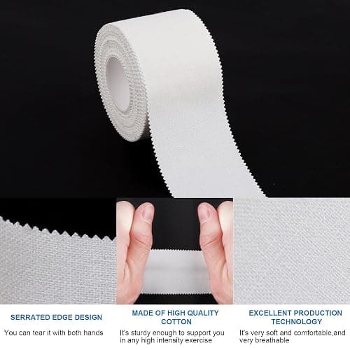 CHMI Athletic Tape,White Sports Tape (32 Pack), 320 Yards Rolls Very Strong Easy Tear NO Sticky Residue Best Tape for Gymnastics Climbing Bat Injuries Medical (1.5 Inch X 320 Yards). thumbnail 4