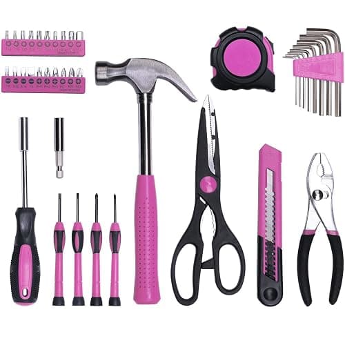 40-Piece All Purpose Household Pink Tool Kit for Girls, Ladies and Women - Includes All Essential Tools for Home, Garage, Office and College Dormitory Use thumbnail 3