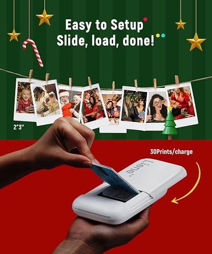 Liene 2x3” Photo Printer, Mini Photo Printer w/ 5 Zink Adhesive Photo Paper, Bluetooth 5.0, Compatible w/iOS & Android, Portable Color Mono Instant Photo Printer for iPhone, Smartphone, Pearl White thumbnail 4