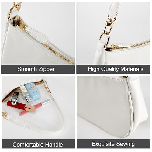 Shoulder Bag for Women with 2 Removable Straps and Zipper Closure Crossbody Bags Clutch Tote HandBags Purses thumbnail 3
