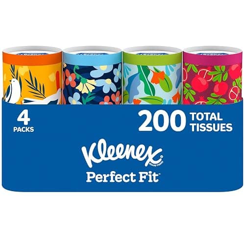 Kleenex Perfect Fit Facial Tissues, 4 Canisters, 50 Tissues per Can - Image 1