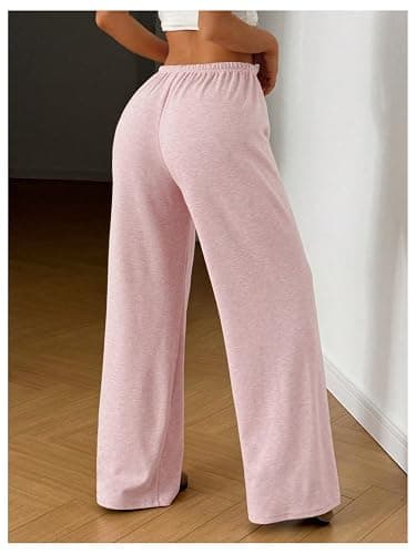 RoseSeek Women's Drawstring Waist Straight Streetwear Long Wide Leg Pants Casual Loose Baggy Workout Long Fall Sweatpants thumbnail 2