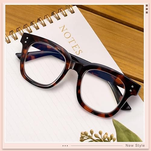 Madison Avenue Oversized Blue Light Blocking Glasses for Women Fashion Blue Light Blockers Anti Eyestrain & UV Protection Computer Eyeglasses (Dark Tortoiseshell) thumbnail 7