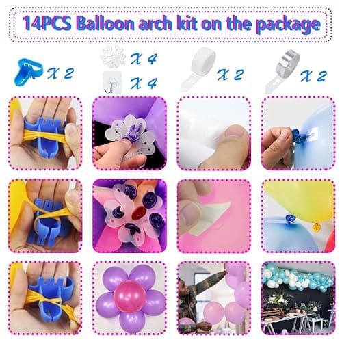 YEPVIE Electric Balloon Pump, Portable 2 Modes Balloon Blower Machine with 14 Balloon Arch Kits, Air Pump for Balloon, Balloon Inflator for Party Decoration thumbnail 2
