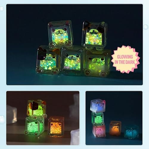 Glow in The Dark Figure, Square Cat Series Blind Box (5 Figures per Box) Random Style Action Figure Cute Blind Bag Collectible Toys - Mini Figures Mystery Box for Cat Lovers Birthday Gift & Desk Decor thumbnail 6