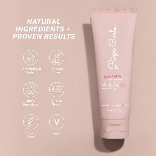 Rizos Curls Light Hold Gel – Flexible, Flake-Free, Frizz-Free Hold & Shine – Defines & Moisturizes Wavy, Curly, Coily 1a–4c Hair Types with Aloe Vera – Sulfate, Silicone & Paraben Free thumbnail 8