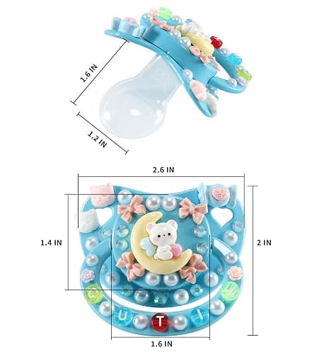 CutiePlusU Adult Sized Pacifier Dummy for Adult-Big Shield DIY Handmade-Blue Moon Bear thumbnail 2