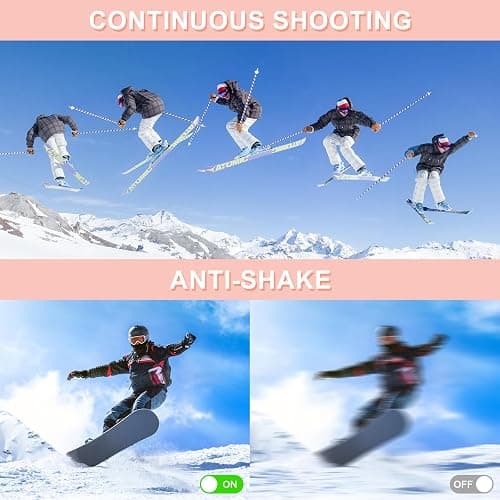 Digital Camera - 1080P FHD 44MP with 2.4" LCD Screen Compact Portable Vlogging Photo Camera with 32gb SD Card 16X Digital Zoom for Kids Teen Students Beginner (Upgrade Pink) thumbnail 5