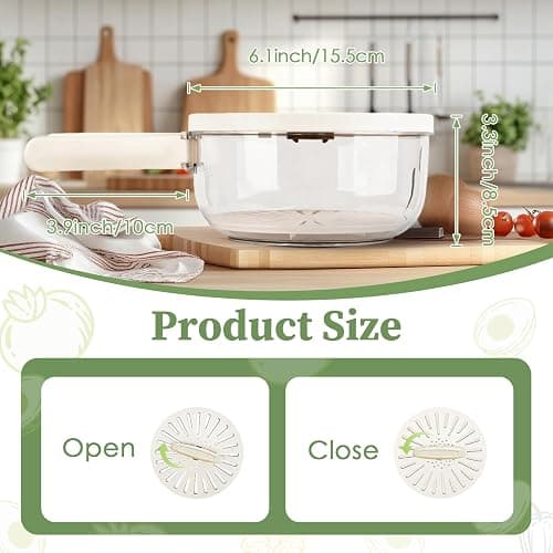 Bothyi Drain Basket Keeper Container Practical Fruit Colander Foldable Handle Food Storage Container Removable Basket for Strawberry, White thumbnail 4