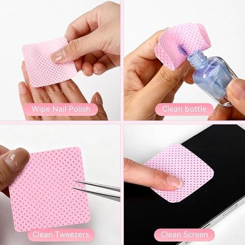 LNDIEHS 720Pcs Lint Free Nail Wipes, Nail Supplies Nail Polish Wipe, Pads Gel Nails No Lint Naile Glue Wipes Super Absorbent Soft Non-Woven for Fingernail Polish Remover Eyelash Extensions Nail Art thumbnail 4