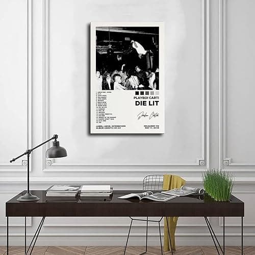 Sagnus Playboi Carti Die Lit Album Cover Canvas Wall Art Decor Print for Living Room Bedroom Decoration Unframed 12x18inch(30x45cm) thumbnail 3