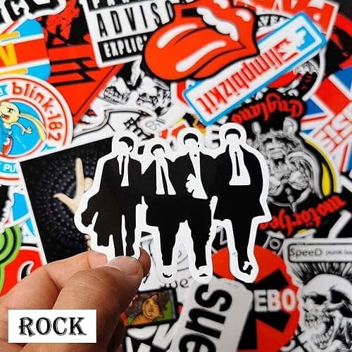 100 Stück Rock Band Punk Aufkleber, Classic Rock Sticker Pack für Erwachsene Cool Metal Punk Musik Aufkleber für Gitarre Laptop Skateboard (ROCK1) thumbnail 7