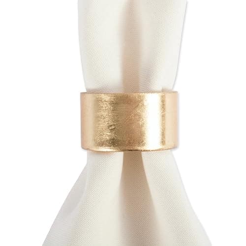 DII Basic Napkin Ring Collection Decorative, Gold, One Size, 6 Count thumbnail 3
