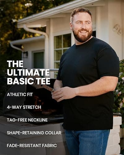 INTO THE AM Men's T-Shirts Soft Cotton Blend Crew Neck Tee S - 4XL Athletic Fit Plain Basic T-Shirt for Men thumbnail 3