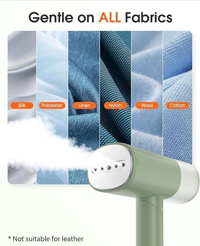 Handheld Steamer for Clothes, 1200W Foldable Travel Steamer, 20 Sec Preheat Garments Wrinkle Remover, 120V Portable Hand Iron with 150ml Water Tank, Clothes Steamer for Home Travel-Green thumbnail 7