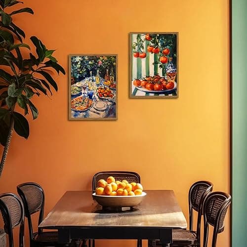 Framed Vintage Italian Kitchen Canvas Wall Art Set of 3, Funny Black Cat with Pasta Food Pictures Wall Decor, Rustic Tomato Paintings Prints Farmhouse Home Decor for Dining Room Restaurant 12X16in thumbnail 3