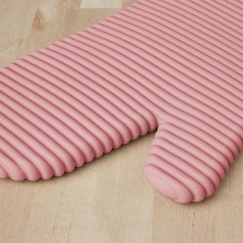 KITCHENAID Ribbed Soft Silicone Oven Mitt 2-Pack Set, 7.5"x13", Dried Rose thumbnail 3