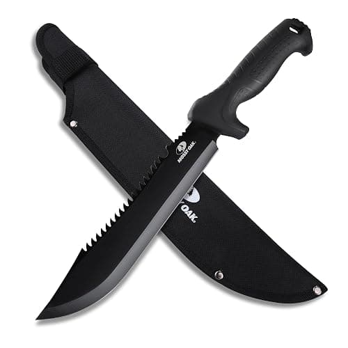 Mossy Oak 16" Heavy Duty Machete with Saw and Sheath | Sharp Dual-Edge Blade, Ergonomic Non-Slip Handle for Bushcraft, Outdoor Hunting, Garden Cutting and Yard Work - Image 1