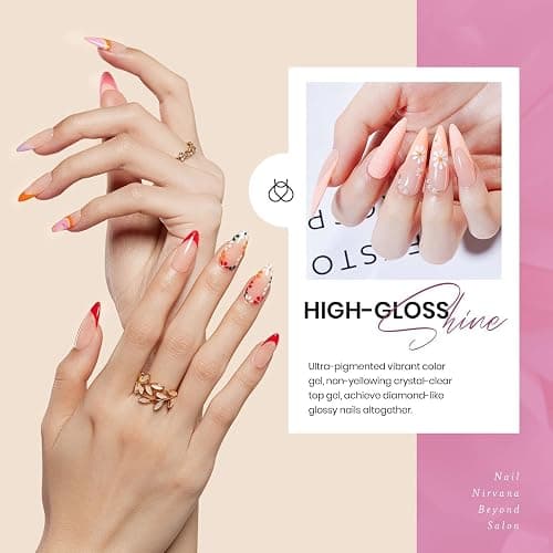 Beetles Fall Gel Nail Polish Set, 36 Colors Gel Polish Set Sparkle Red Pink Glitter Black Nail Kit Free Journey Collection with 3Pcs Base Top Coat Soak off Uv Gel Polish Manicure Kit thumbnail 4