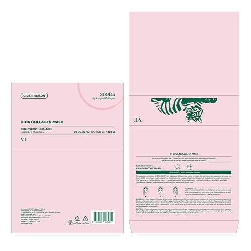 VT COSMETICS CICA Collagen Daily Mask 30 Sheets, 300Da Low Molecular Collagen for Skin Elasticity, Hydrating & Firming, Pink Collagen Essence, Korean Face Mask thumbnail 6