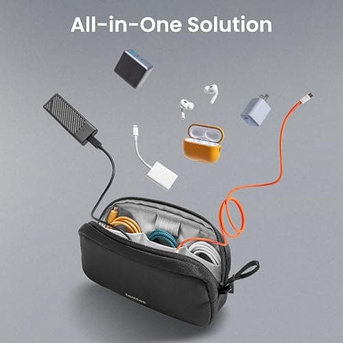 tomtoc Electronics Organizer Travel Case, Water Resistant Travel Bag Cable Organizer for Essentials, Tech Pouch Accessories Carry Storage for Cord, Phone, Cables, Airpods, USB Flash Drive, Daily Items thumbnail 8