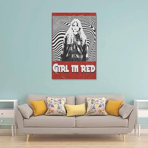 hoxaooi Girl In Red Poster Jahrgang Poster Für Zimmer, Ästhetische Leinwand-Wandkunst, Schlafzimmer-Dekor Poster 12x18inch(30x45cm) thumbnail 2