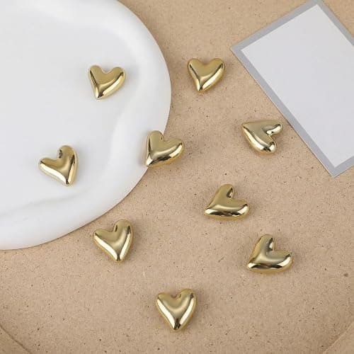 BESARME 18PCS Fridge Magnets, Gold Refrigerator Magnets, Small Cute Heart-Shaped Fridge Decor, Locker Magnets for Home, Kitchen, School, Office, Whiteboard thumbnail 7