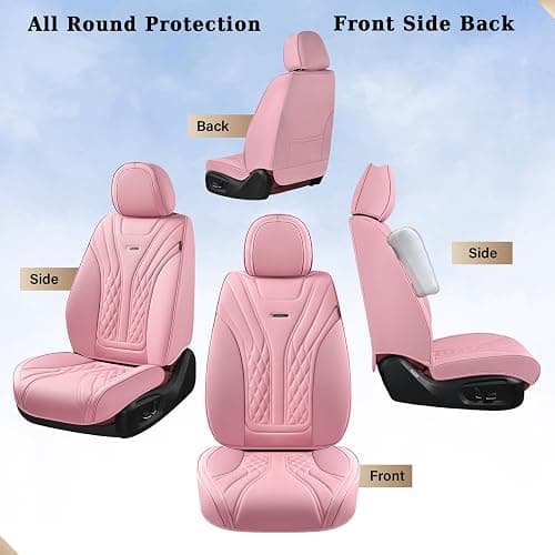 Coverado Car Seat Covers Full Set, Automotive Front and Rear Seat Covers with Backrest, Nappa Leather Car Seat Protectors Waterproof, Universal for Most Vehicles thumbnail 9