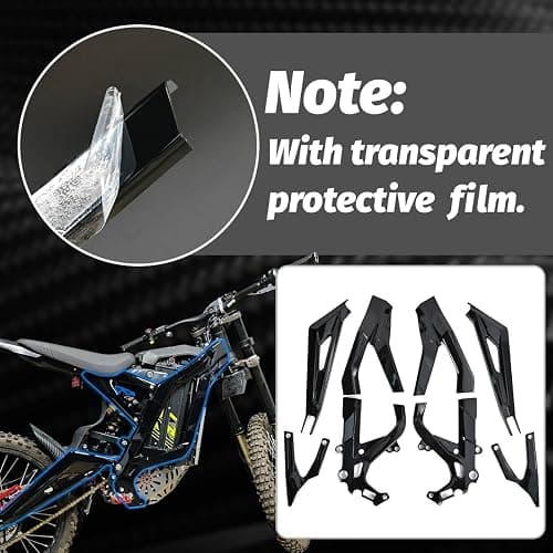 OICCTBF Frame Guards Kit,Gloss Black Body Frame Fairing Protective Cover Protector Guard Sticker Side Body Panel Side Spoiler Cowl Accessoires for Sur Ron Light Bee X LBX Segway X260 X160 thumbnail 4