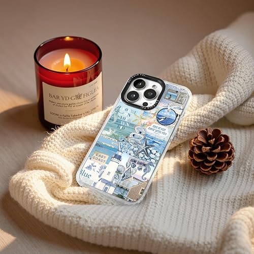 ChiCaseVer for iPhone 12 Case,Coastal Inspiration Collage with Lighthouse & Mermaid,Military-Grade Drop Protection,Vintage Coastal Soft Slim TPU Protective Cover with Camera Protection for Women&Girls thumbnail 7