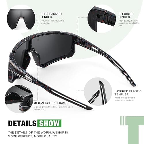 TURBOPEP 3 Pack Kids Polarized Sunglasses - Youth Baseball Sunglasses for Boys Girls Age 3-12 Sports UV Protection Goggles thumbnail 4