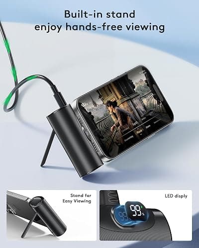 Ultra Small Portable Charger with Stand, Mini Power Bank with USB C Connect Powerbank Fast Charging, Phone Charger Battery Pack 5000mAh Compatible with iPhone 17/16/15 Series and Android Phones etc thumbnail 4